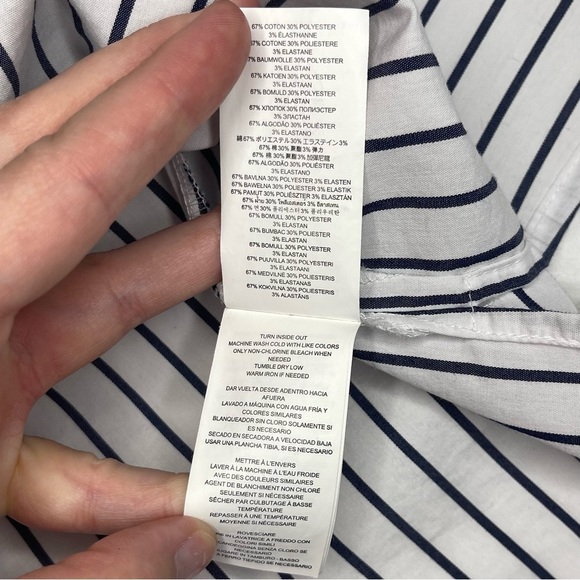 Michael Kors Bell Sleeve Blue and White Striped Blouse - Picture 5 of 5